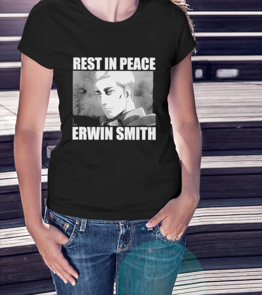 Rest In Peace Erwin Smith Anime Tribute Wings T-Shirt