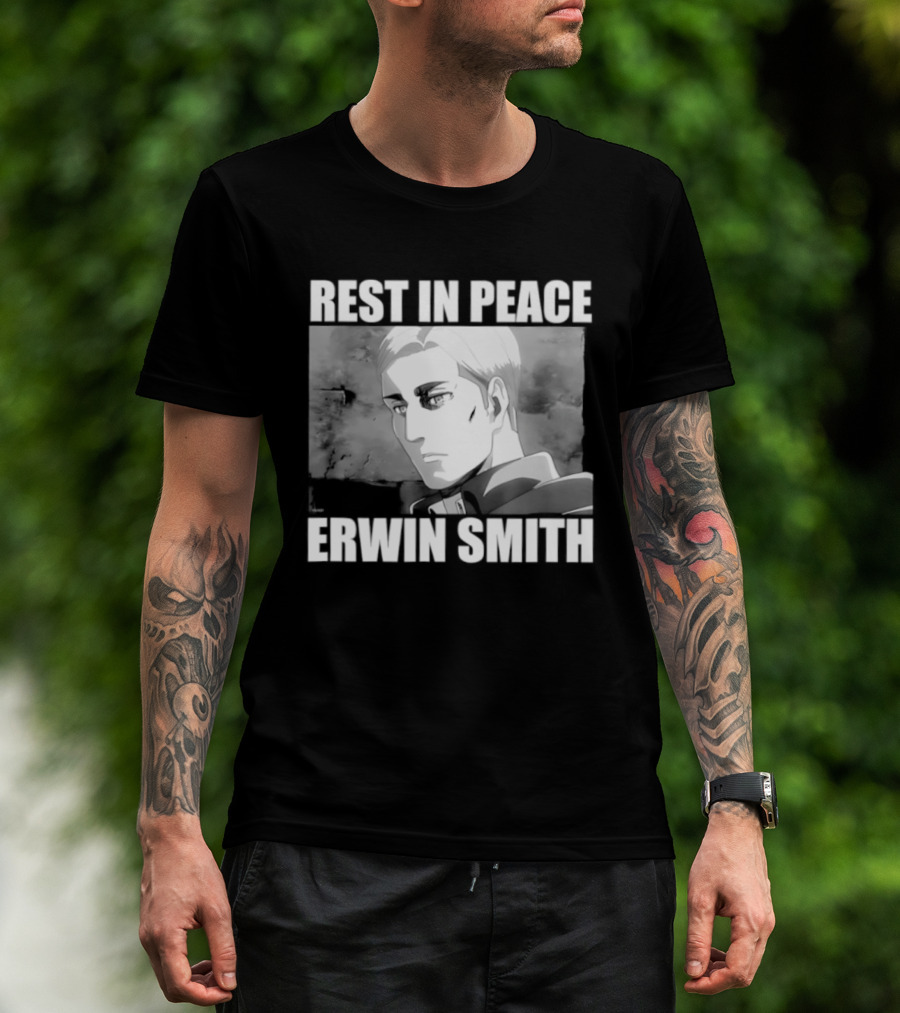 Rest In Peace Erwin Smith Anime Tribute Wings T-Shirt