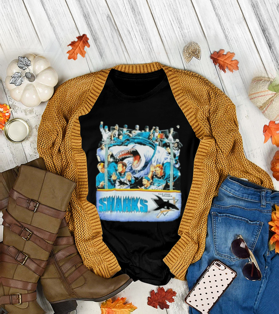 San Jose Sharks NHL Shark Attack Fans Ice Hockey T-Shirt