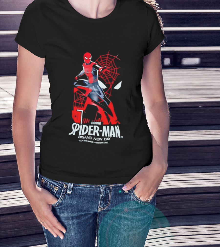 Spider Man Brand New Day 2026 Marvel Stylized Superhero T-Shirt