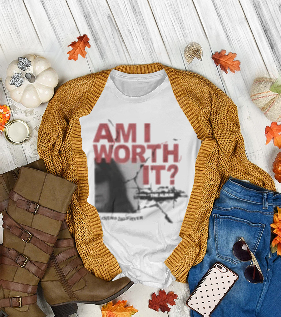 Clover's Daughter Am I Worth It Black And White T-Shirt