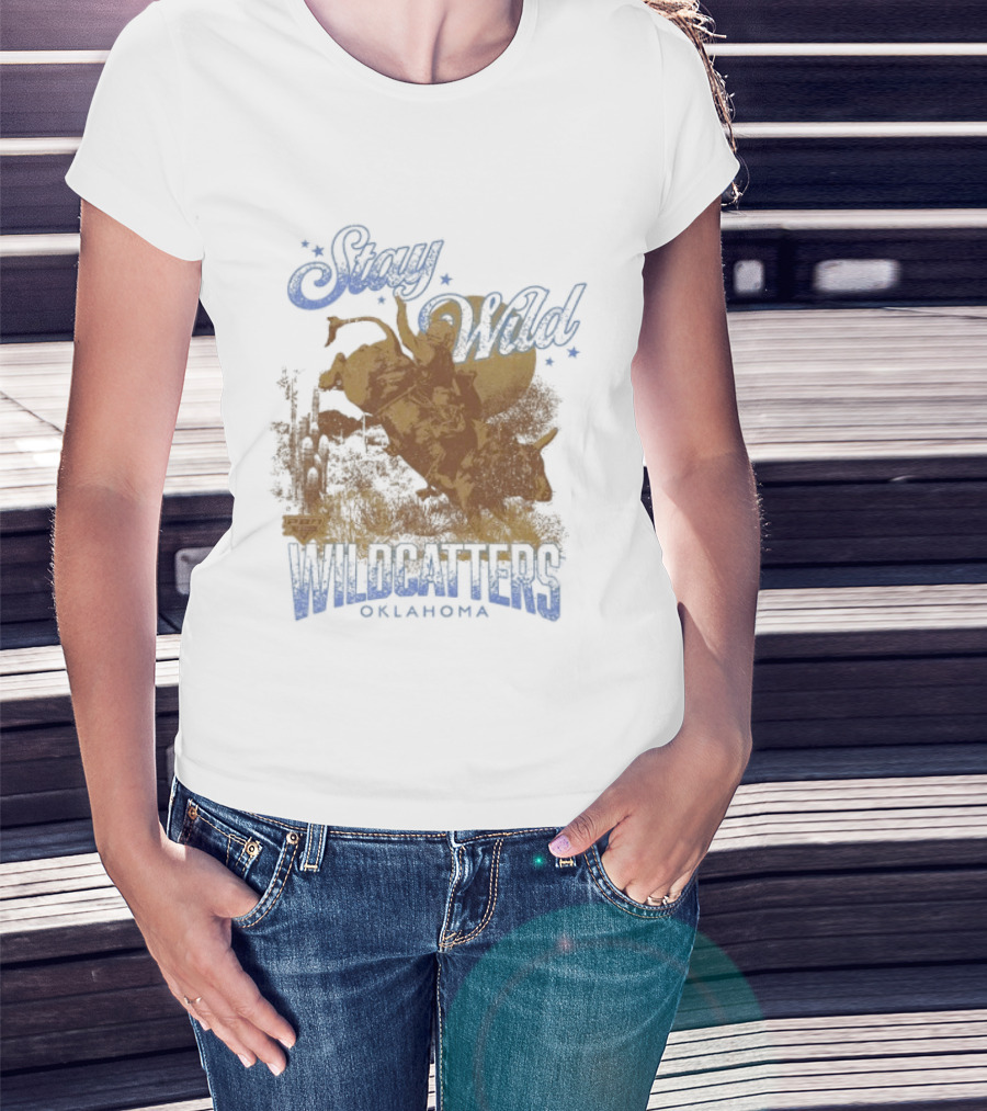 Stay Wild Oklahoma Wildcatters Vintage Oil Rig T-Shirt