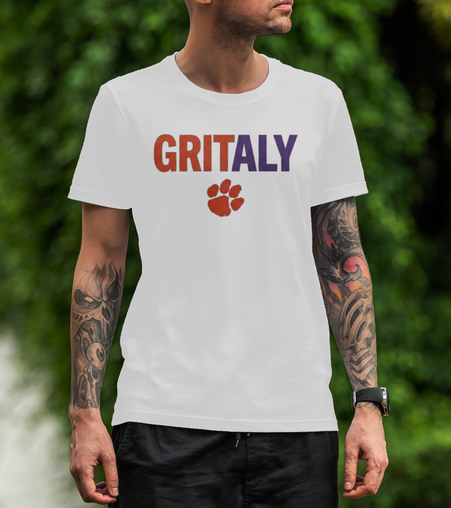 Gritaly Clemson Basketball Orange Purple Paw T-Shirt