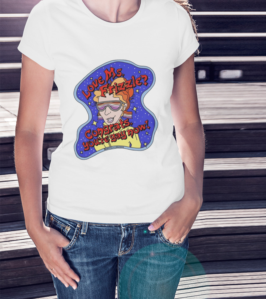 Love Ms Frizzle Congrats You're Gay Now Retro Space T-Shirt