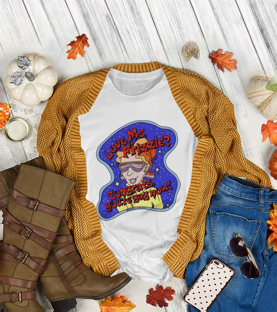 Love Ms Frizzle Congrats You're Gay Now Retro Space T-Shirt