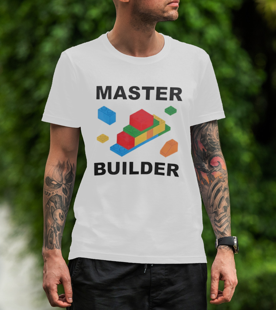 Master Builder Colorful Bricks Construction Fun T-Shirt