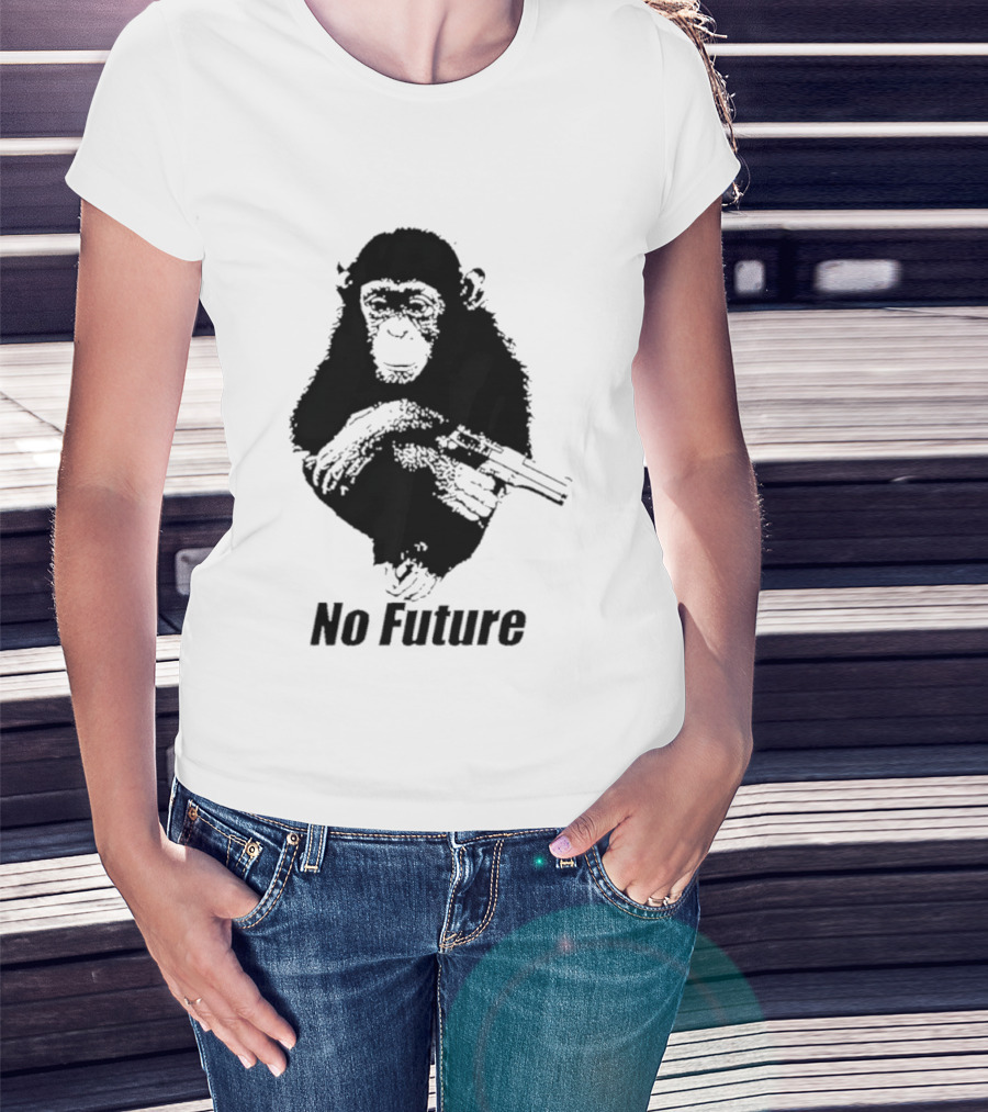 Monkey No Future With Gun T-Shirt