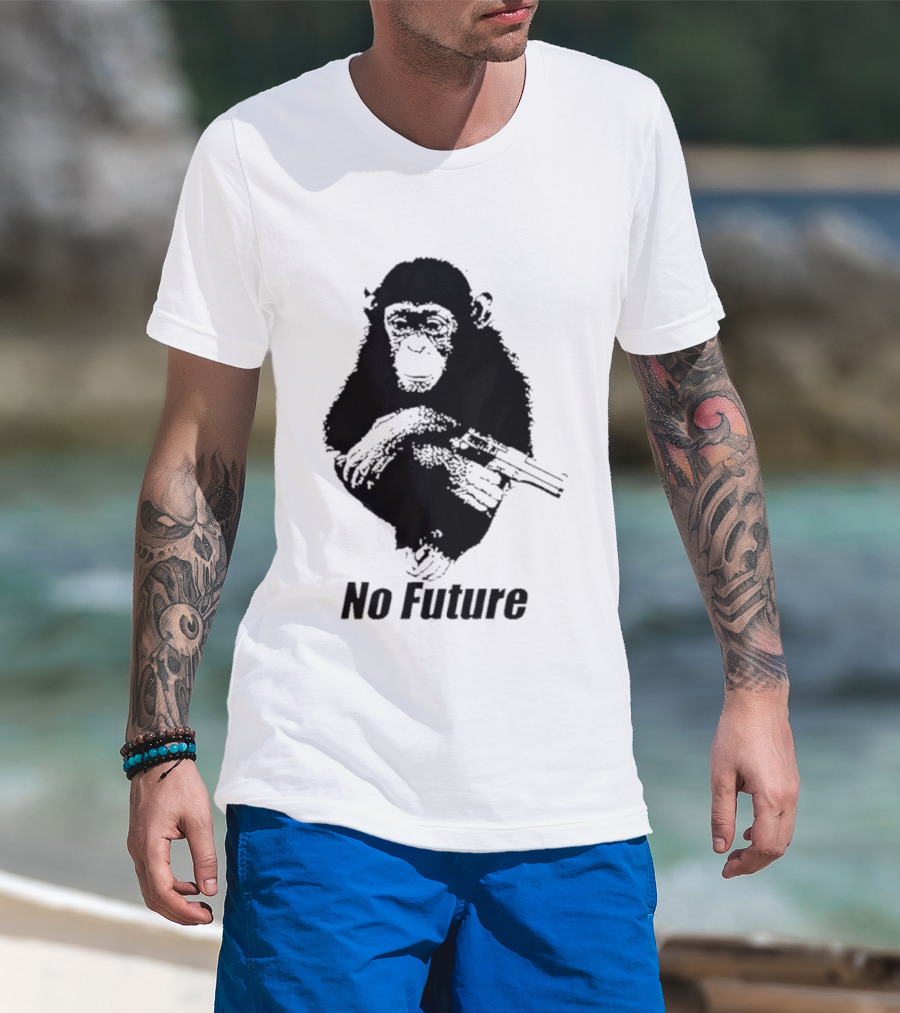 Monkey No Future With Gun T-Shirt