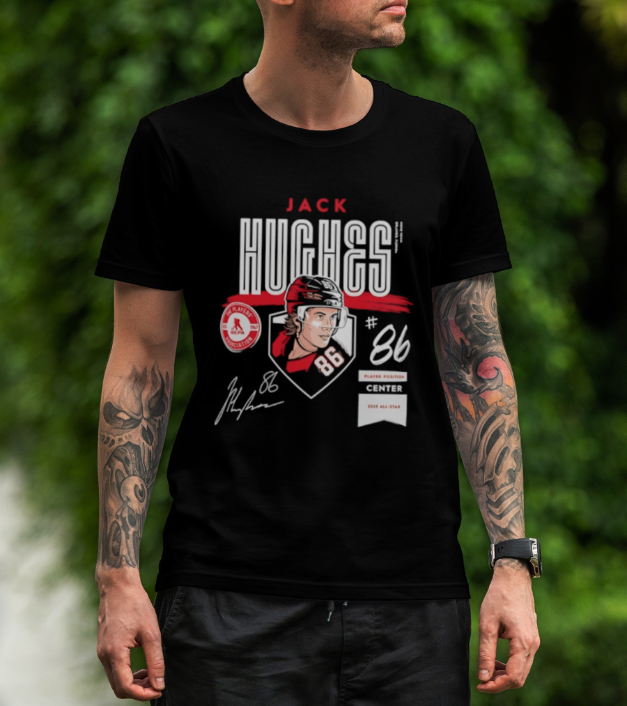 Jack Hughes 86 New Jersey Devils NHL Players Association Center 2026 All Star T-Shirt