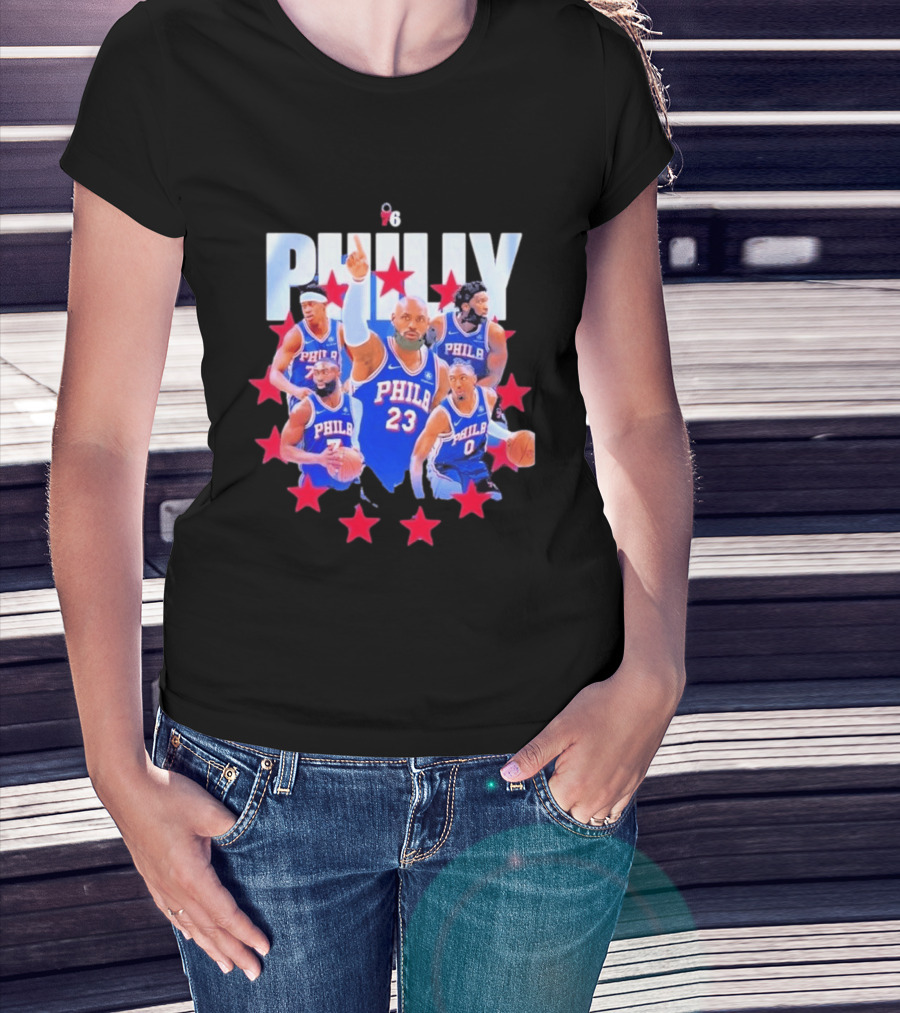 Philly LeBron James Philadelphia 76ers Basketball Mix 23 Stars T-Shirt