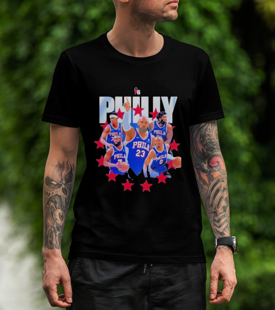 Philly LeBron James Philadelphia 76ers Basketball Mix 23 Stars T-Shirt