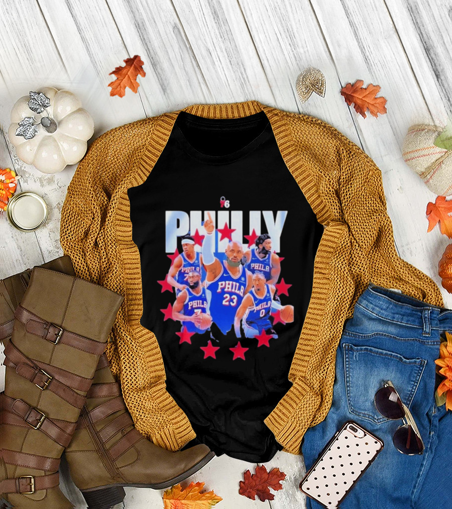 Philly LeBron James Philadelphia 76ers Basketball Mix 23 Stars T-Shirt