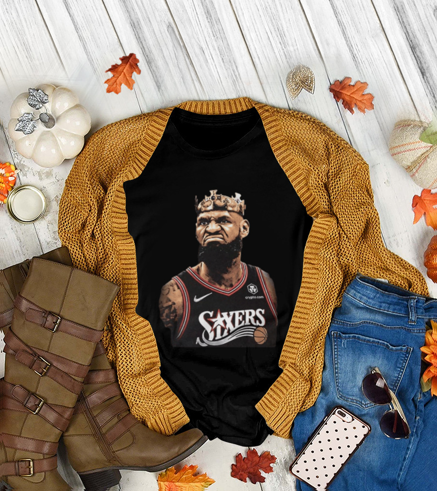 LeBron James Philadelphia 76ers Sixers King James Basketball Nike Crypto.com T-Shirt