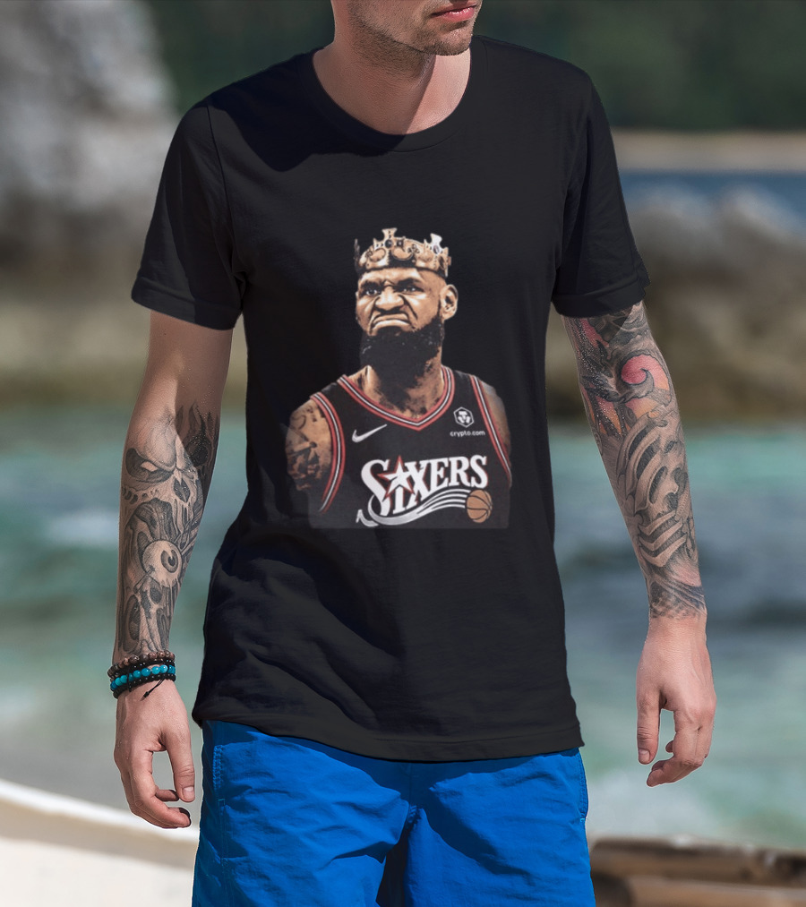 LeBron James Philadelphia 76ers Sixers King James Basketball Nike Crypto.com T-Shirt