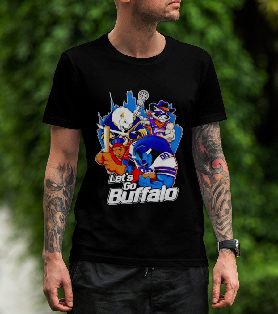 Let's Go Buffalo Bandits Sabres Bills Characters Sports Mascots T-Shirt