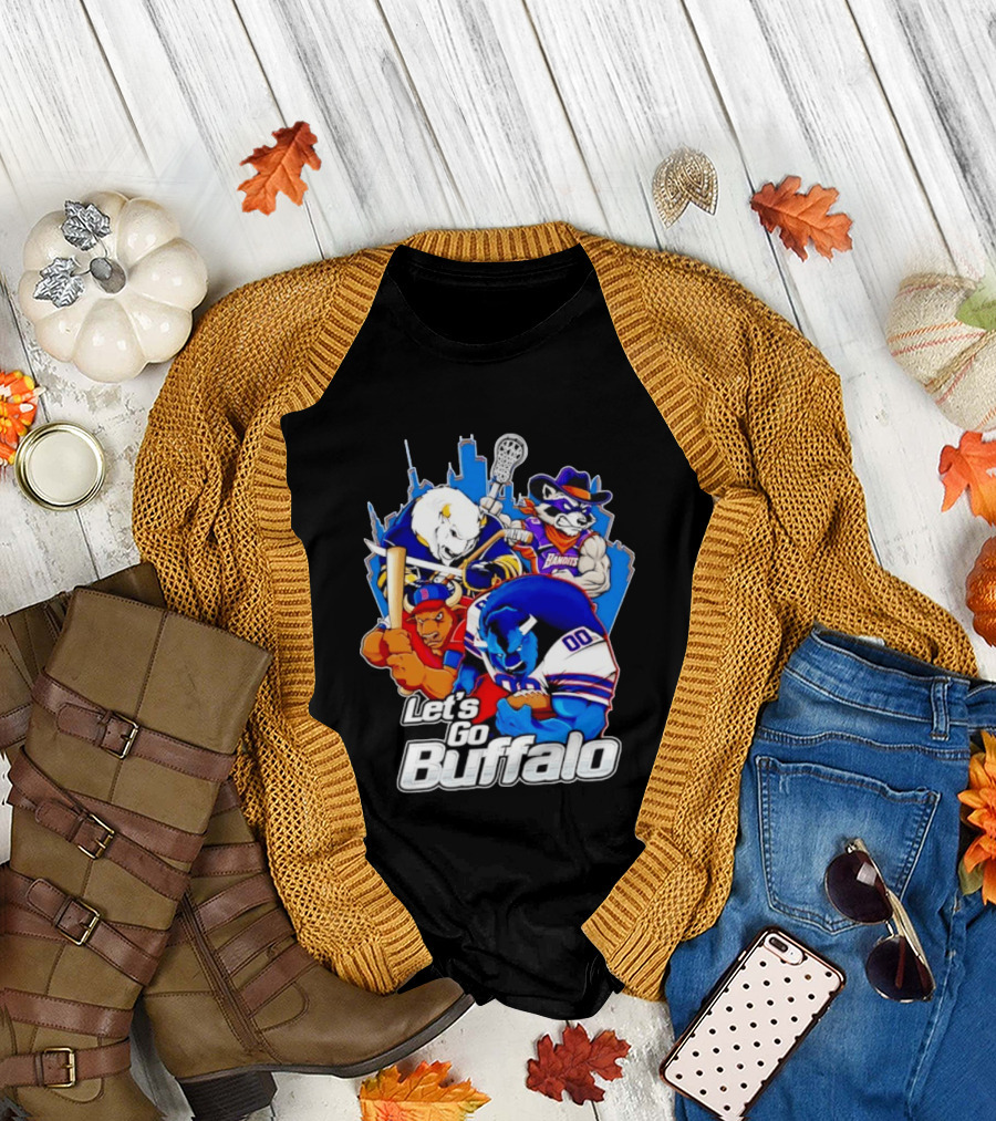 Let's Go Buffalo Bandits Sabres Bills Characters Sports Mascots T-Shirt
