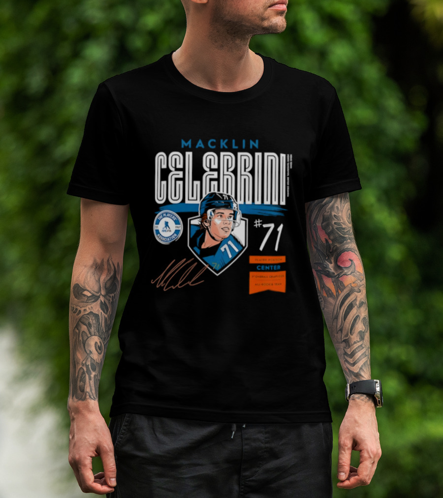 Macklin Celebrini 71 NHL Players Association All Rookie Team 2026 Pick T-Shirt