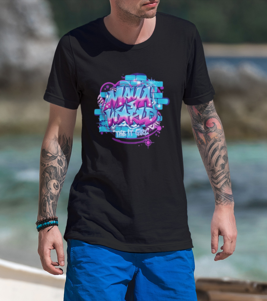 Maya World The IT Girl Vibrant Graffiti T-Shirt