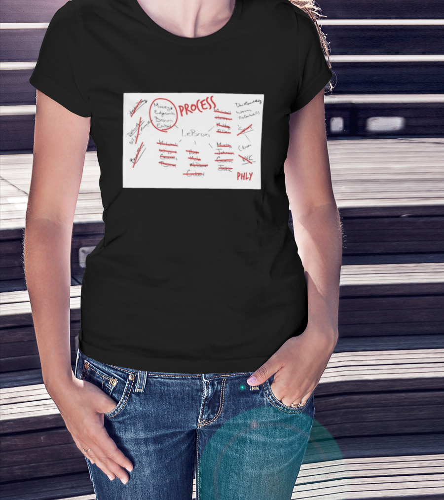 Phly LeBron Process Philadelphia 76ers Strategy Diagram T-Shirt