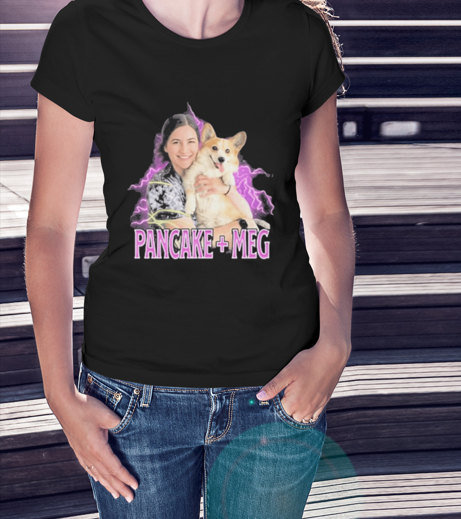 Pancake + Meg Electric Purple Corgi Hug T-Shirt