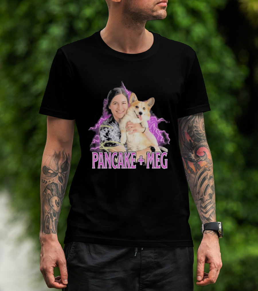 Pancake + Meg Electric Purple Corgi Hug T-Shirt