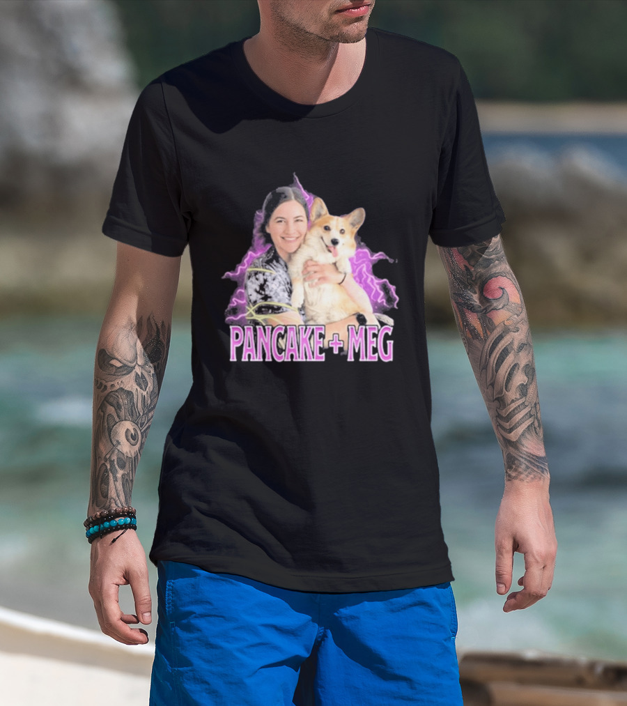 Pancake + Meg Electric Purple Corgi Hug T-Shirt