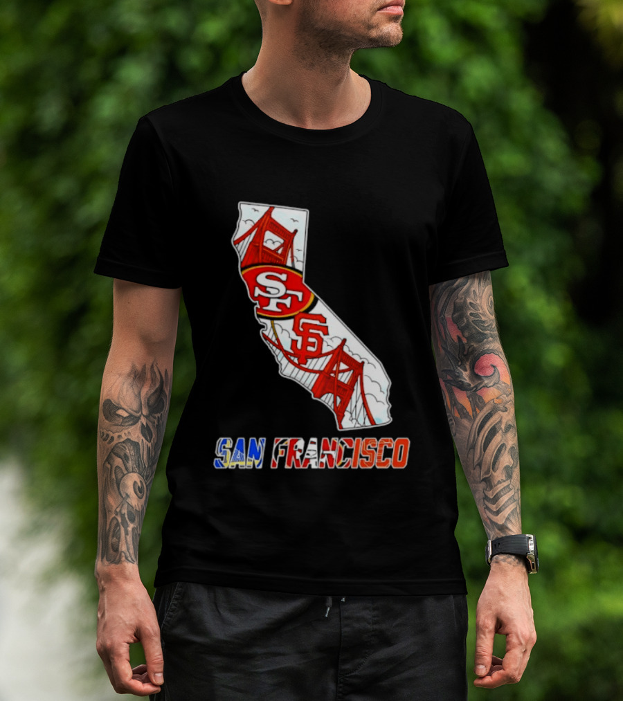 San Francisco 49ers Giants California Map T-Shirt
