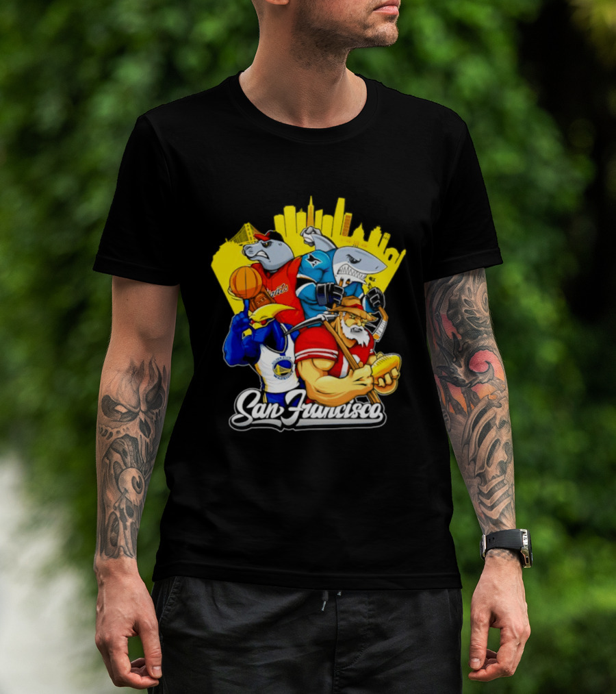 San Francisco Giants Warriors 49ers Sharks Skyline T-Shirt