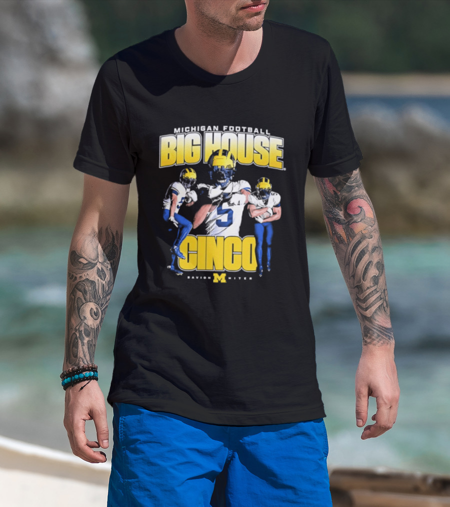 Michigan Wolverines Football Big House Cinco Savion Hiter T-Shirt
