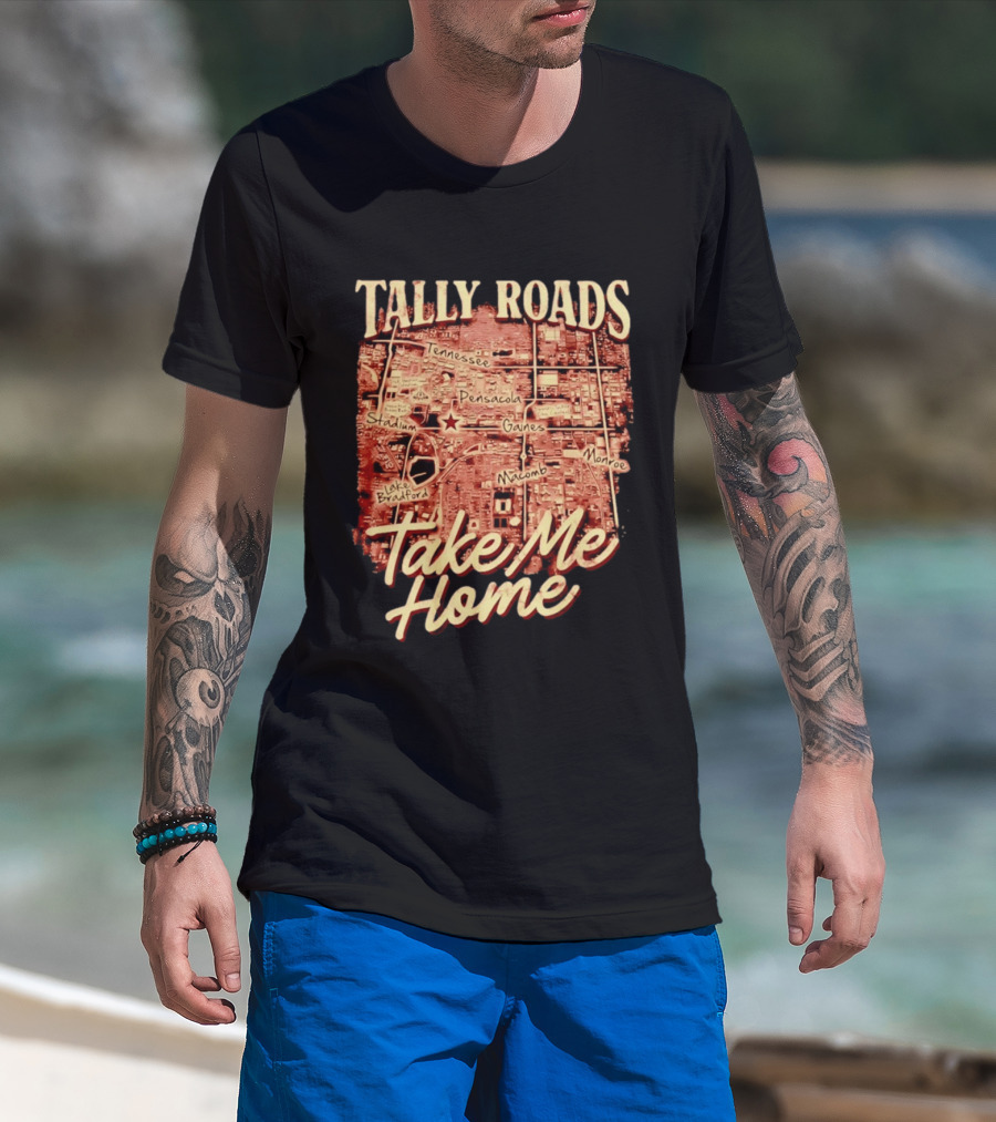 Tally Roads Map Take Me Home Tennessee Pensacola Stadium Monroe T-Shirt
