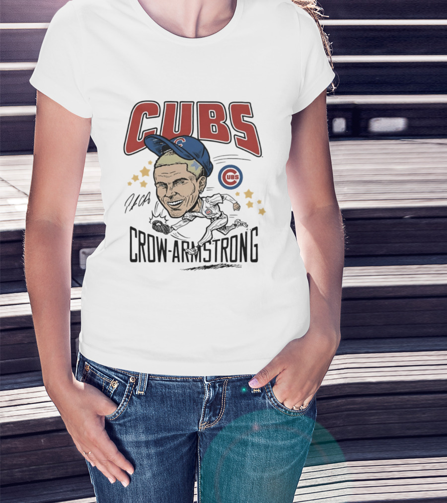 Cubs Pete Crow Armstrong Caricature MLB Player T-Shirt