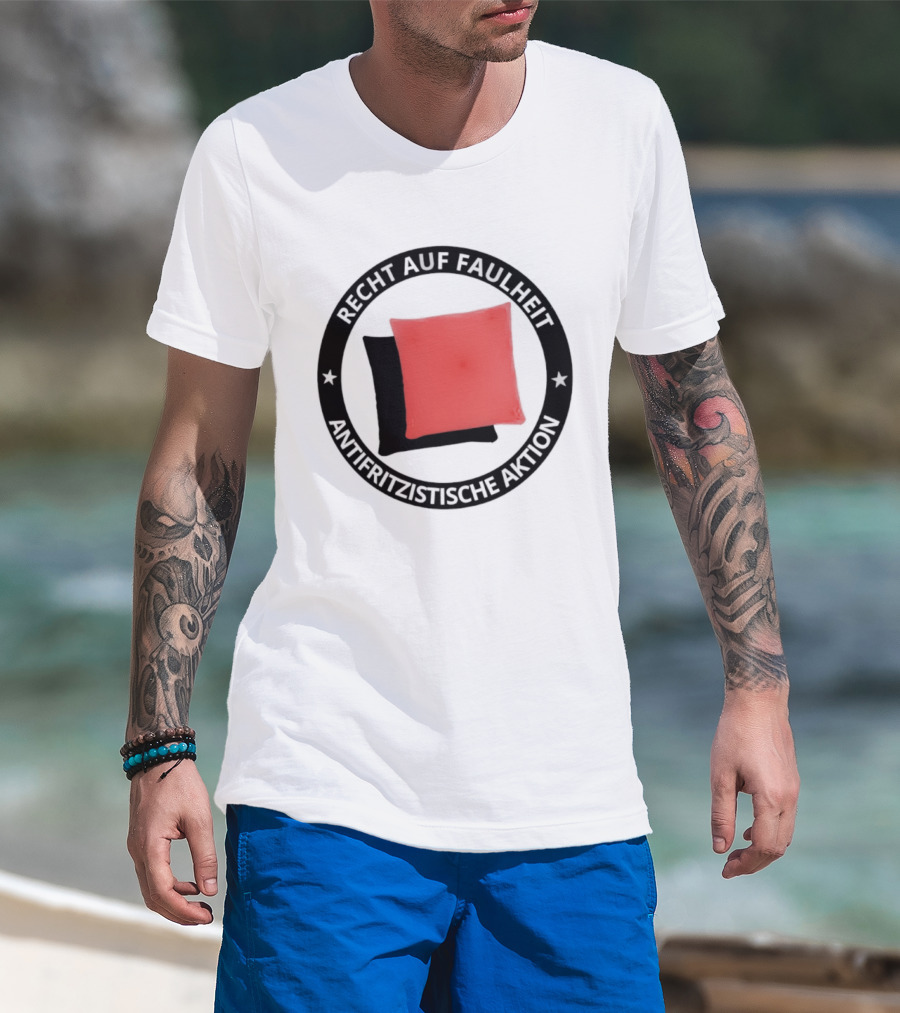 Recht Auf Faulheit Antifritzistische Aktion Rotes Kissen T-Shirt