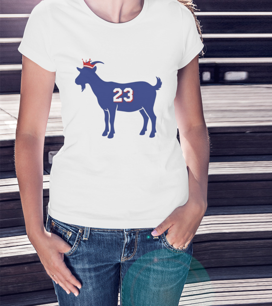 LeGOAT 23 Philadelphia Basketball Crowned Goat T-Shirt