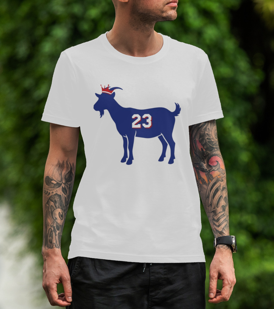 LeGOAT 23 Philadelphia Basketball Crowned Goat T-Shirt