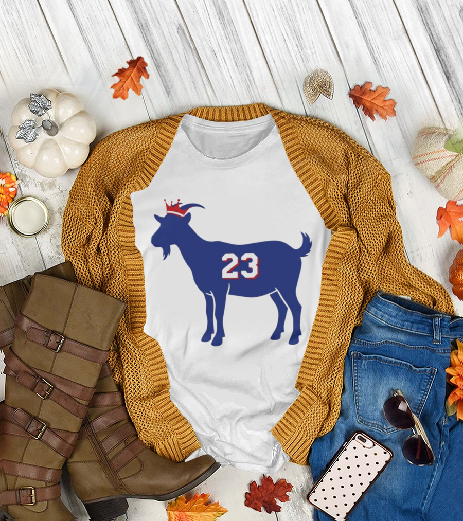 LeGOAT 23 Philadelphia Basketball Crowned Goat T-Shirt