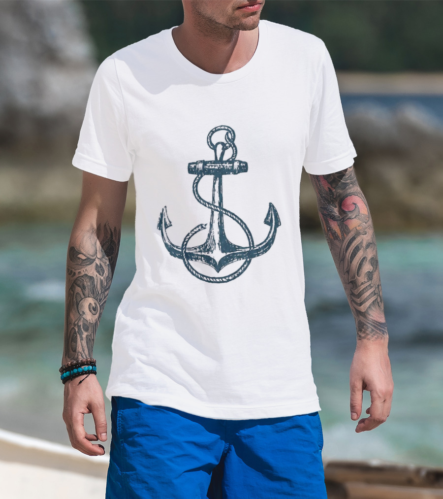 Netflix Here The Whole Time Diego Lira Caio Nautical Anchor T-Shirt