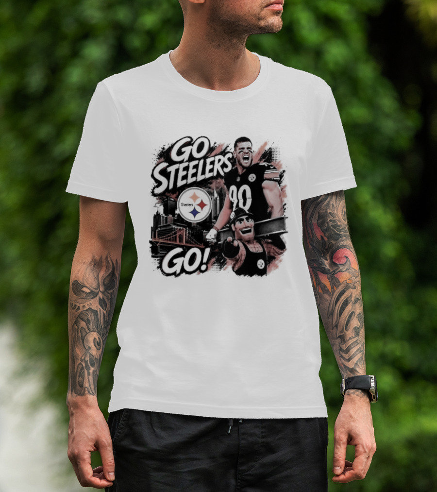 Pittsburgh Steelers TJ Watt Go Steelers Go! T-Shirt