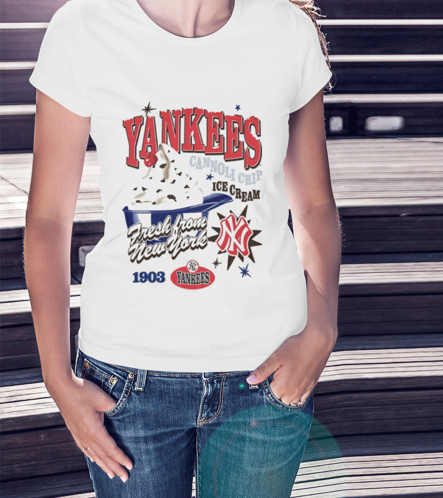 Yankees Cannoli Chip Ice Cream Fresh From New York Since 1903 T-Shirt