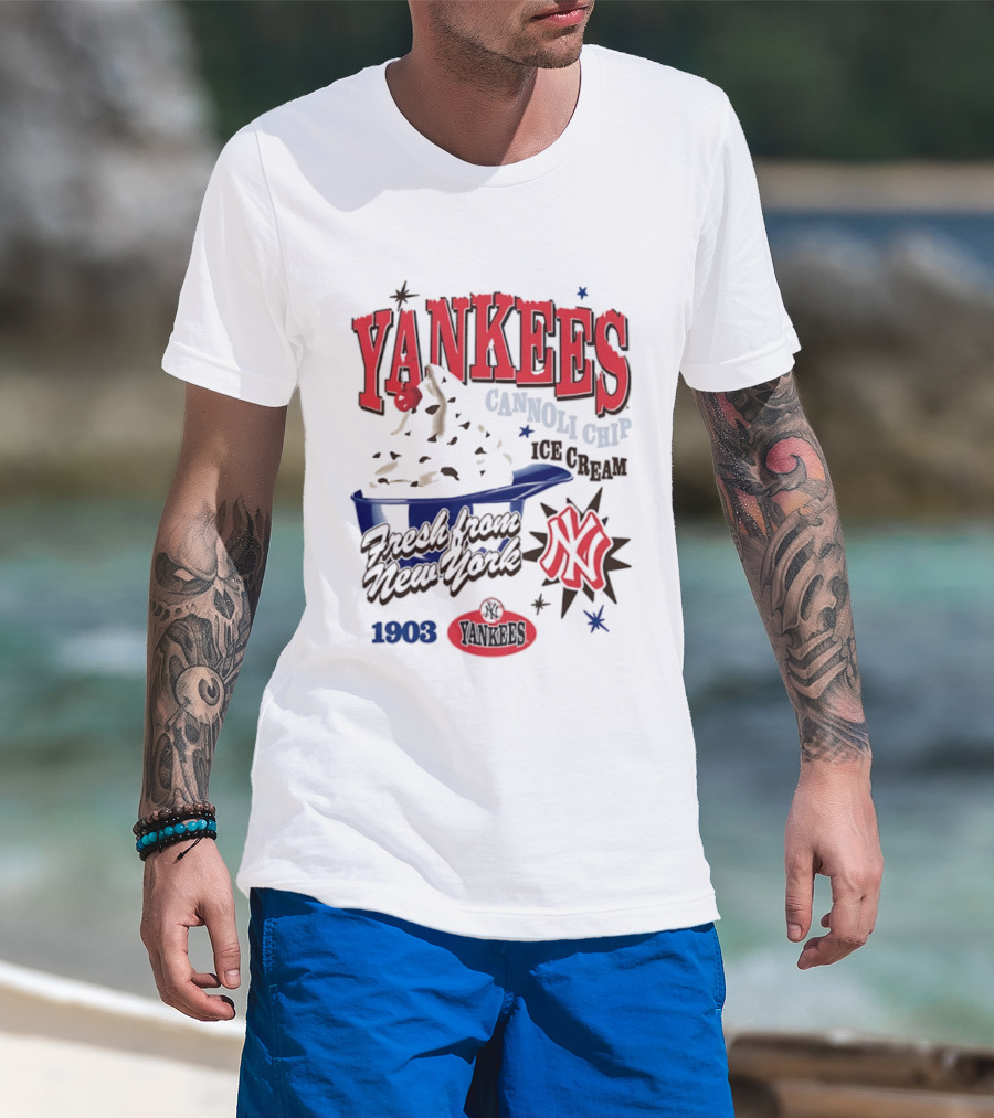 Yankees Cannoli Chip Ice Cream Fresh From New York Since 1903 T-Shirt