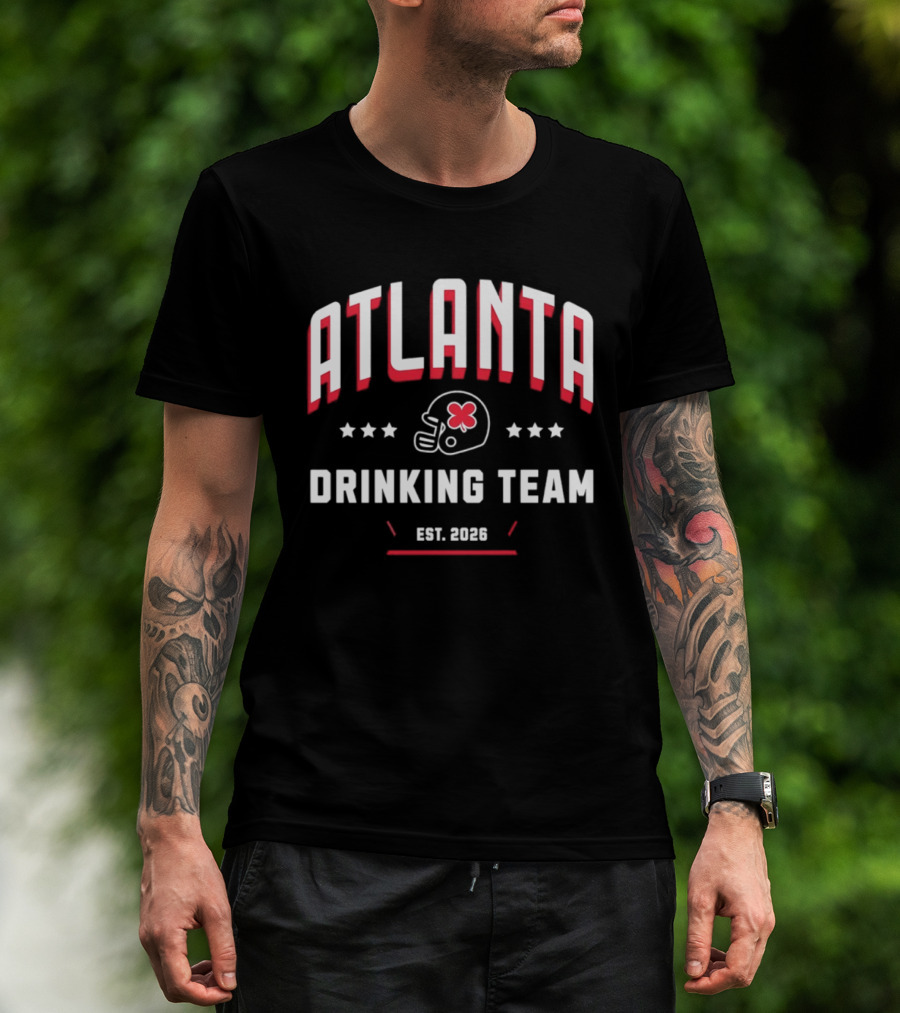 Atlanta Falcons Drinking Team Est 2026 Helmet And Stars T-Shirt
