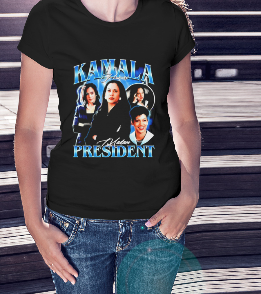 Kamala Harris Madam President Democratic Party Collage T-Shirt
