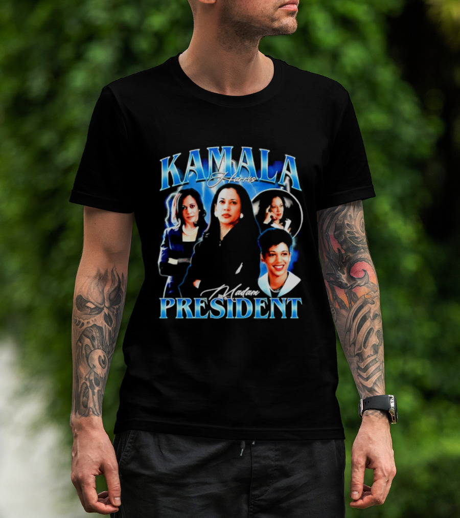 Kamala Harris Madam President Democratic Party Collage T-Shirt