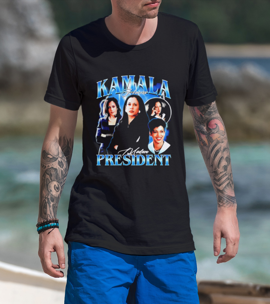 Kamala Harris Madam President Democratic Party Collage T-Shirt