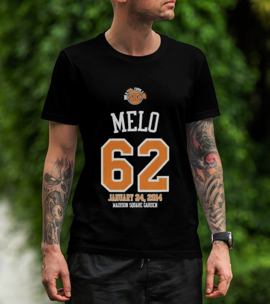 Melo 62 Knicks January 24 2014 Madison Square Garden T-Shirt