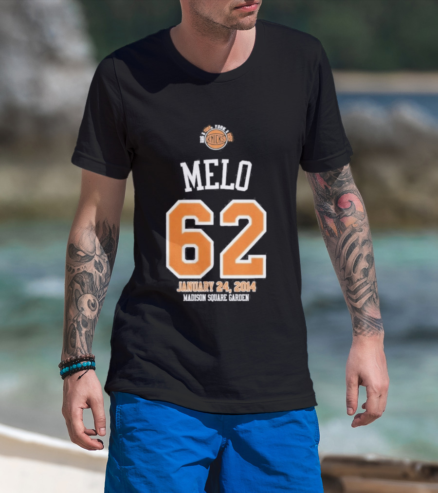 Melo 62 Knicks January 24 2014 Madison Square Garden T-Shirt