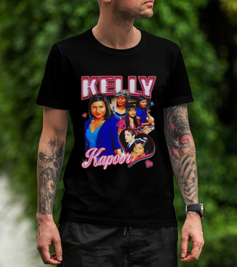 Kelly Kapoor 90s Bootleg Style With Hearts And Character Collage T-Shirt