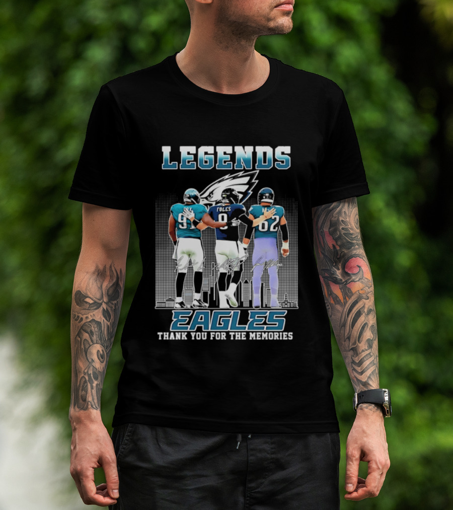 Eagles Legends Cox Foles Kelce Thank You For The Memories T-Shirt