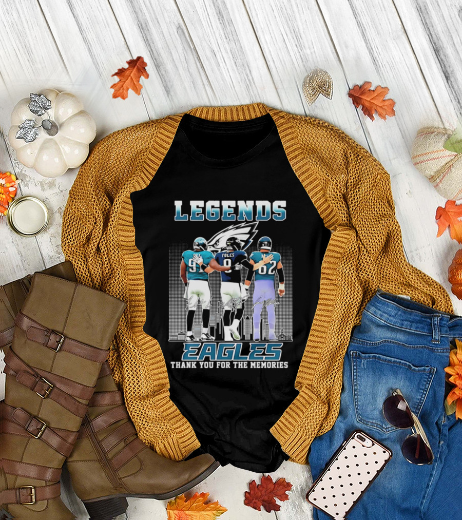 Eagles Legends Cox Foles Kelce Thank You For The Memories T-Shirt
