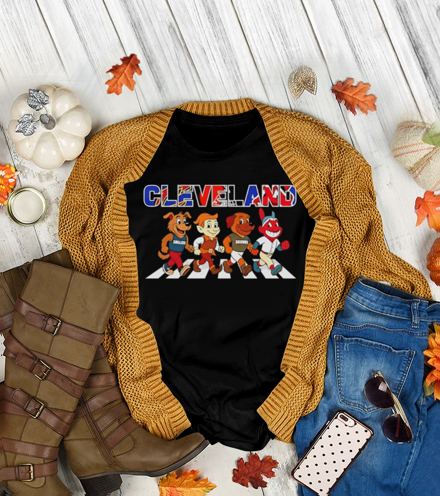 Cleveland Cavaliers Browns Indians Abbey Road Characters 2026 T-Shirt