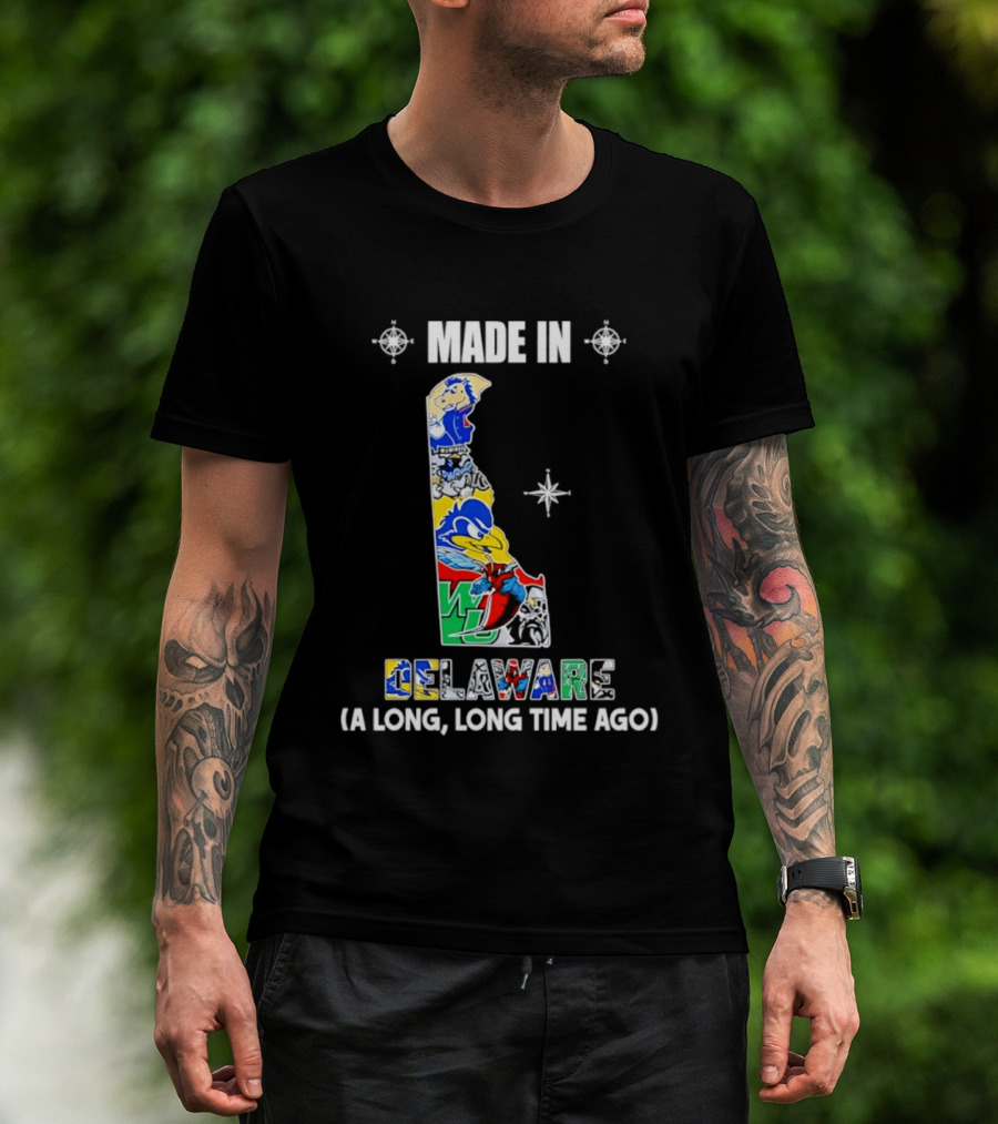 Made In Delaware A Long Long Time Ago State Map With Colorful T-Shirt